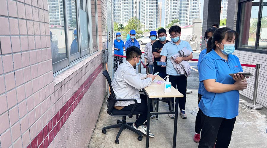 迅速防疫！金環(huán)電器積極配合醫(yī)護人員上門測核酸！